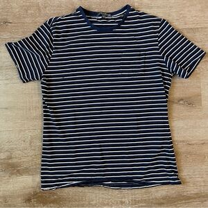 Slate and Stone Black Navy and White Striped T-Shirt XL